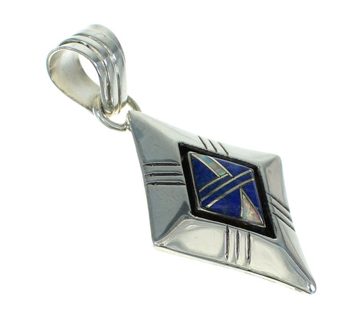 Opal Lapis And Sterling Silver Southwestern Pendant YX70358